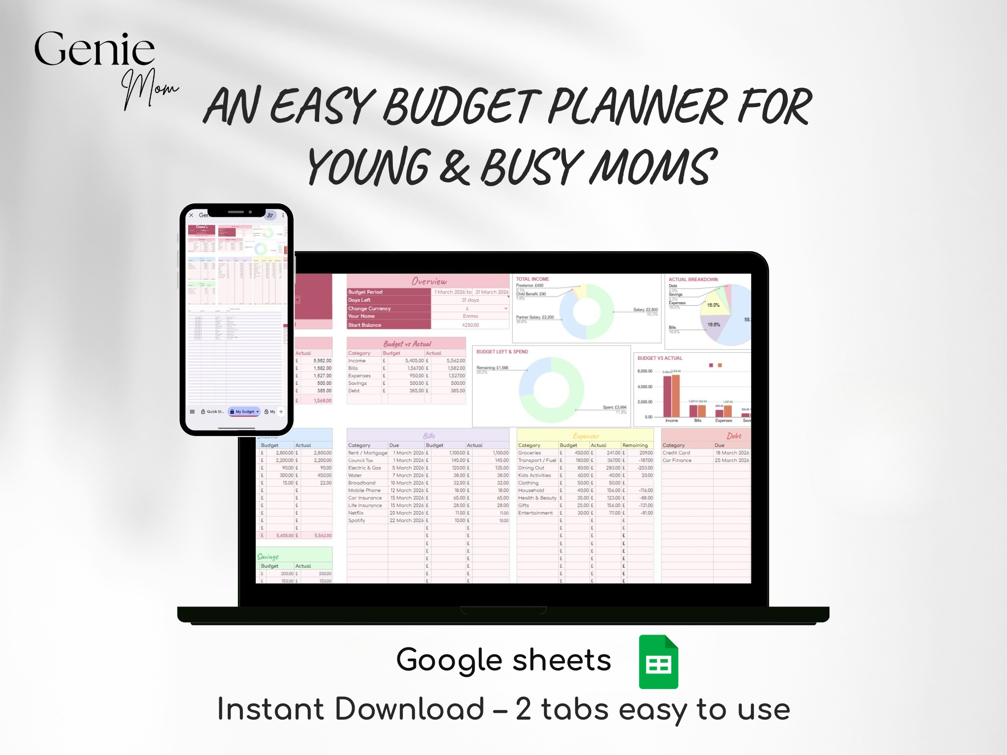 Easy Budget Planner - Spreadsheet