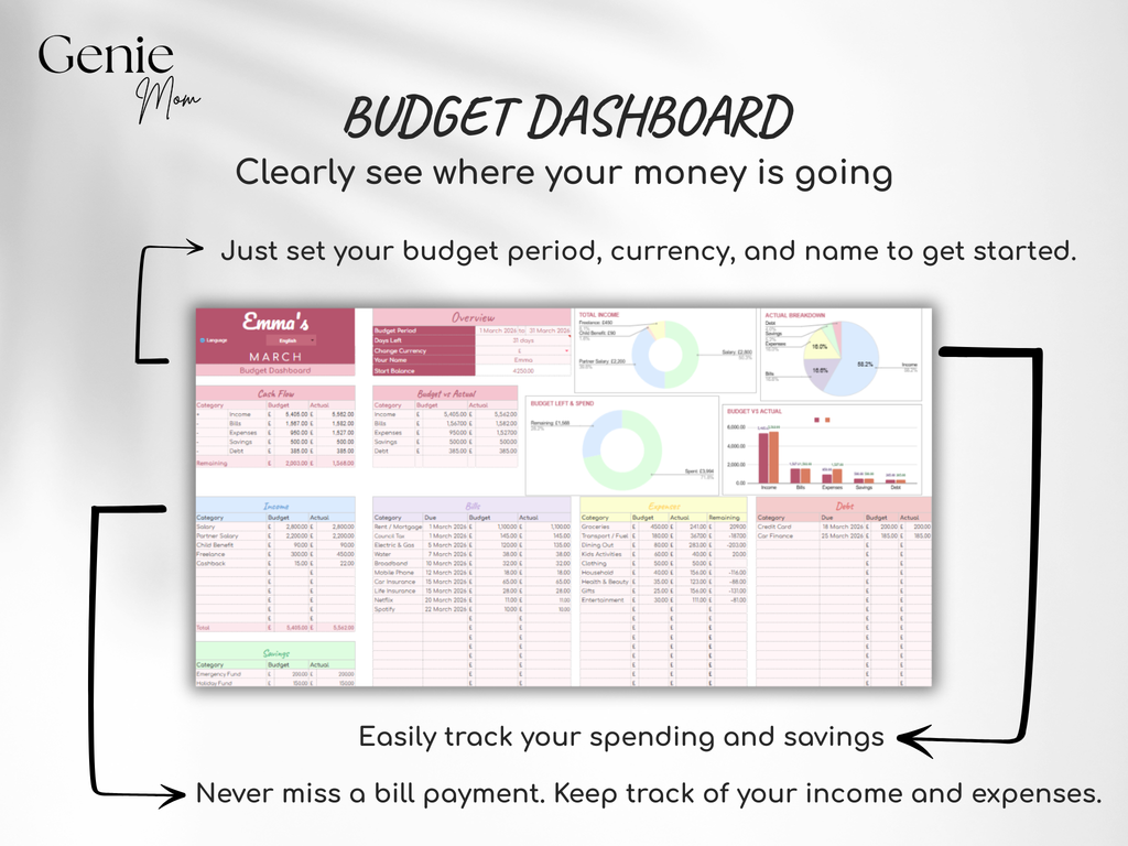 Easy Budget Planner - Spreadsheet