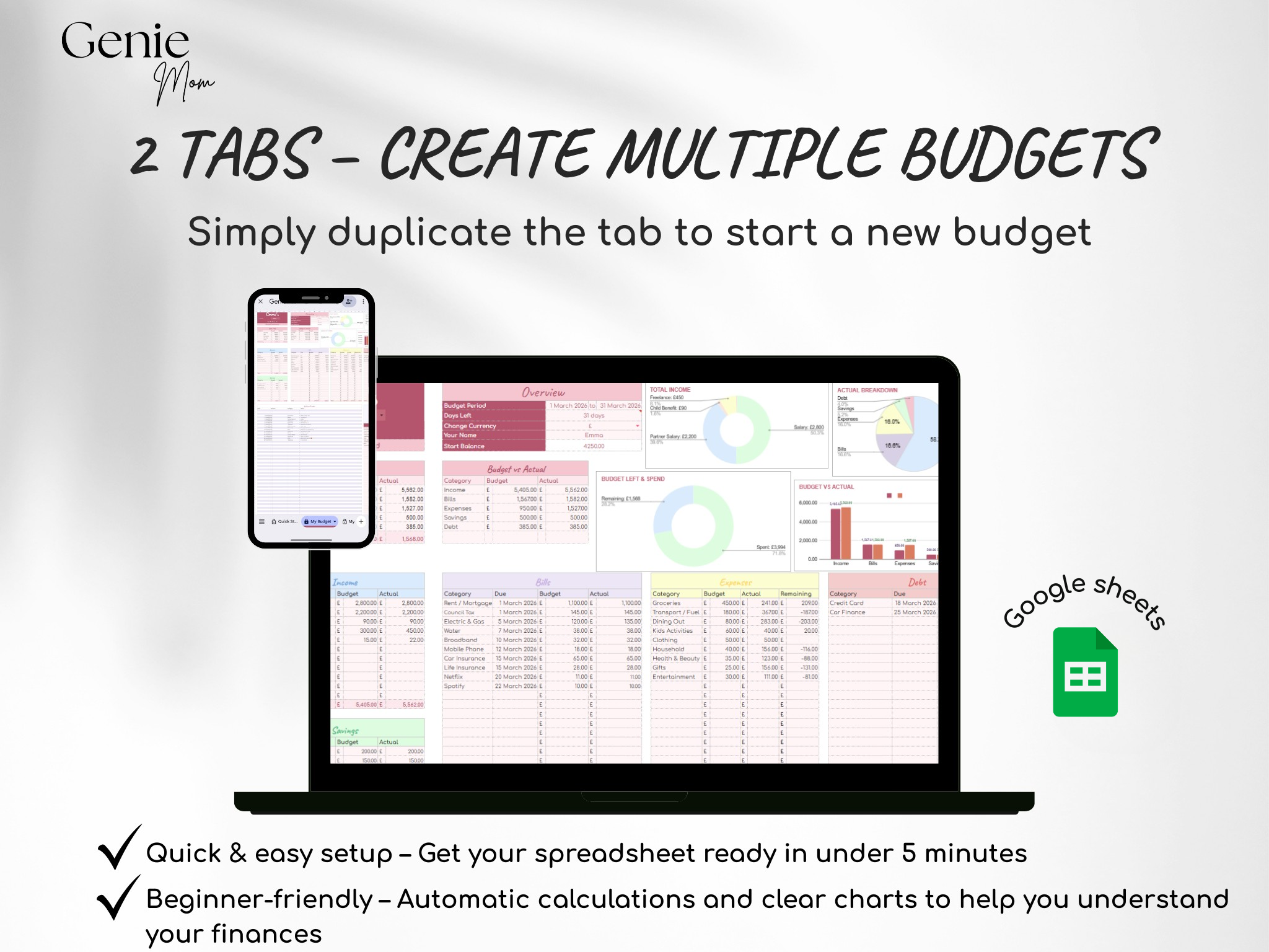 Easy Budget Planner - Spreadsheet